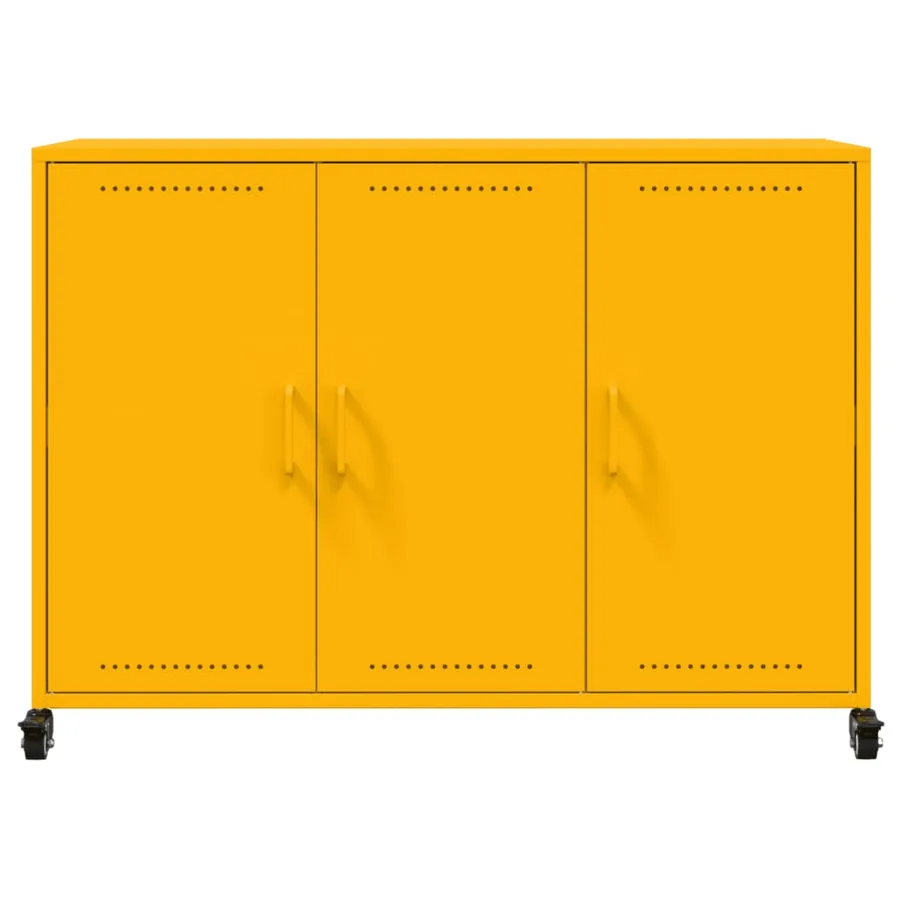 Buffet jaune moutarde 100,5x39x72 cm acier - 6