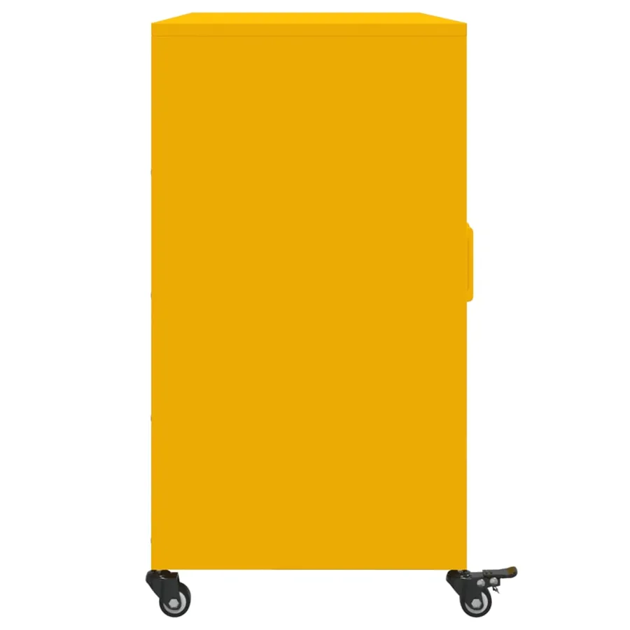 Buffet jaune moutarde 100,5x39x72 cm acier - 7