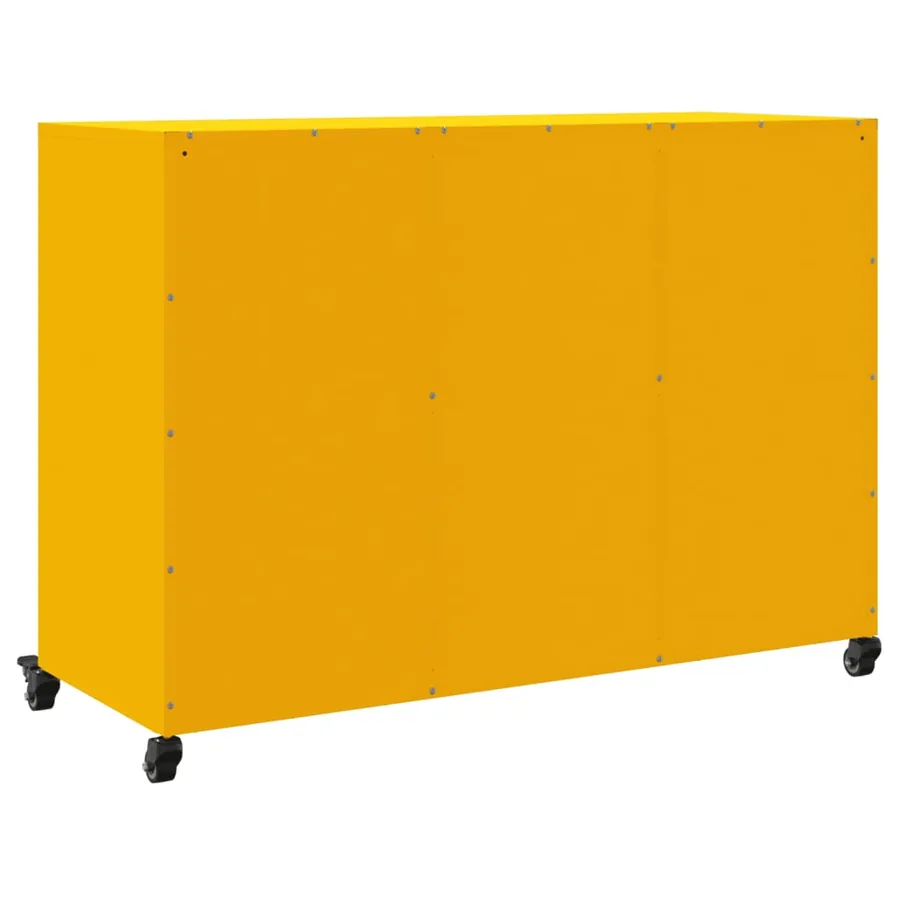 Buffet jaune moutarde 100,5x39x72 cm acier - 8