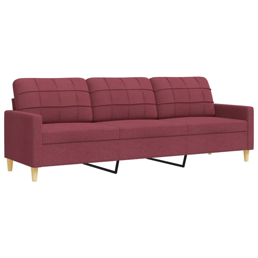Ensemble de canapés 4 pcs avec repose-pied rouge bordeaux tissu - 6