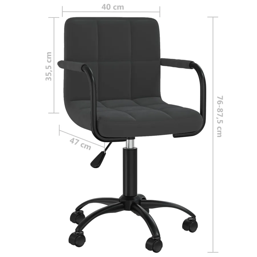Chaises pivotantes à manger lot de 2 noir velours - 9