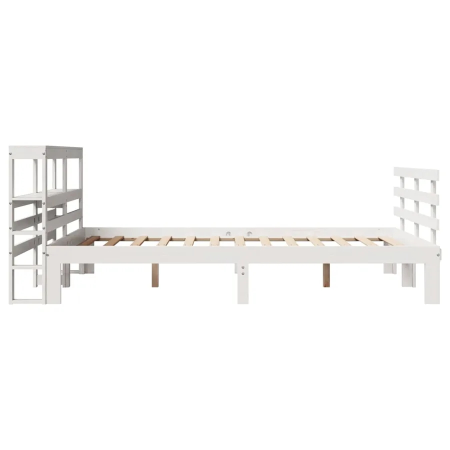Cadre de lit avec tête de lit sans matelas blanc 150x200 cm - 7