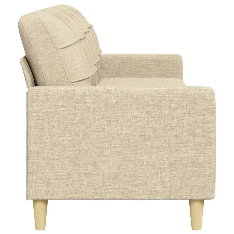 Canapé à 3 places Crème 210 cm Tissu - 5