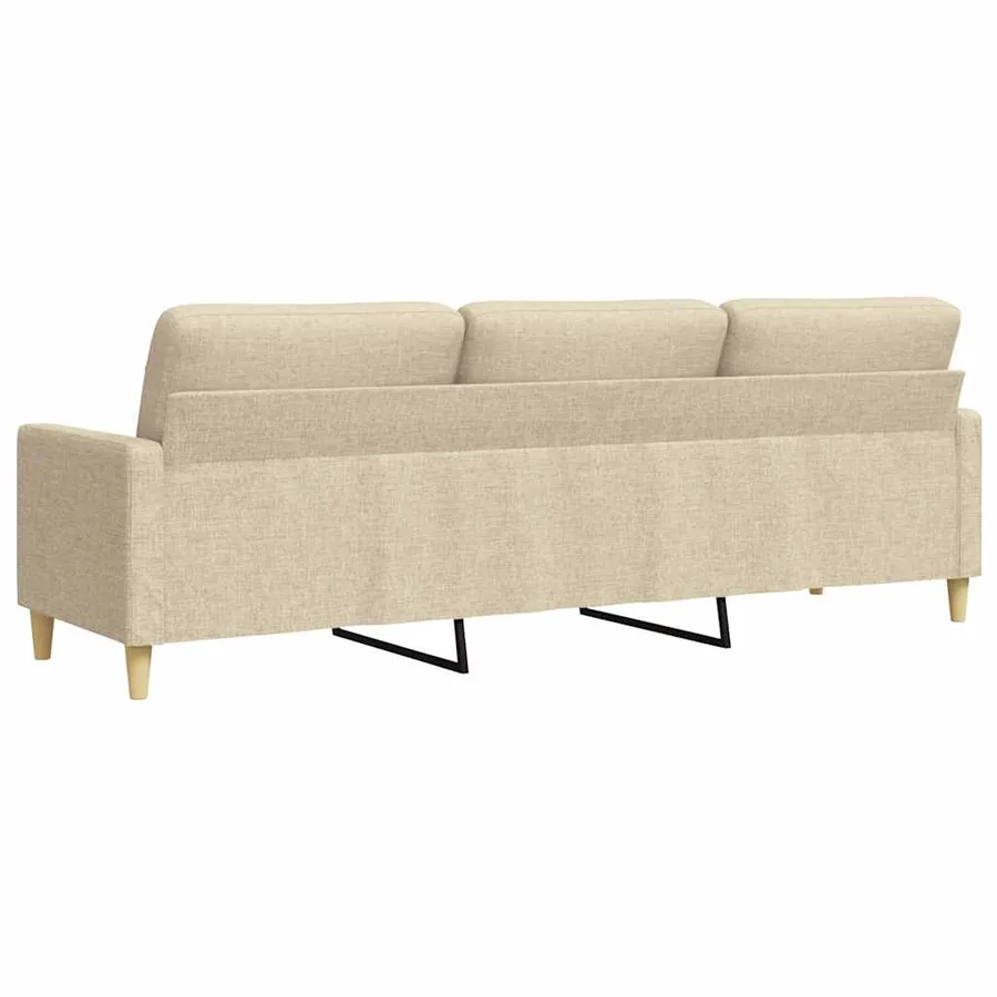 Canapé à 3 places Crème 210 cm Tissu - 6