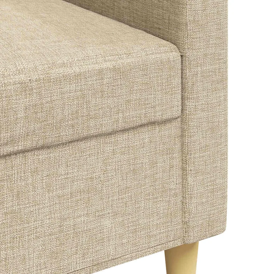 Canapé à 3 places Crème 210 cm Tissu - 7