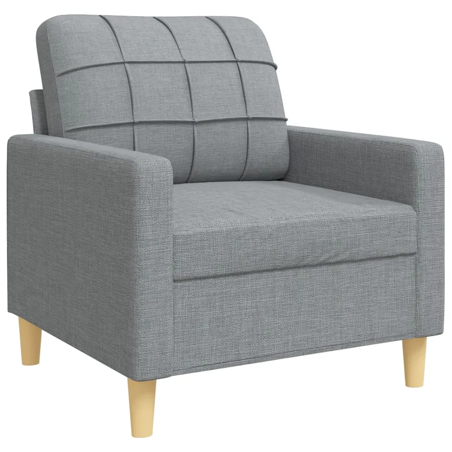 Ensemble de canapés 3 pcs coussins décoratifs gris clair tissu - 4