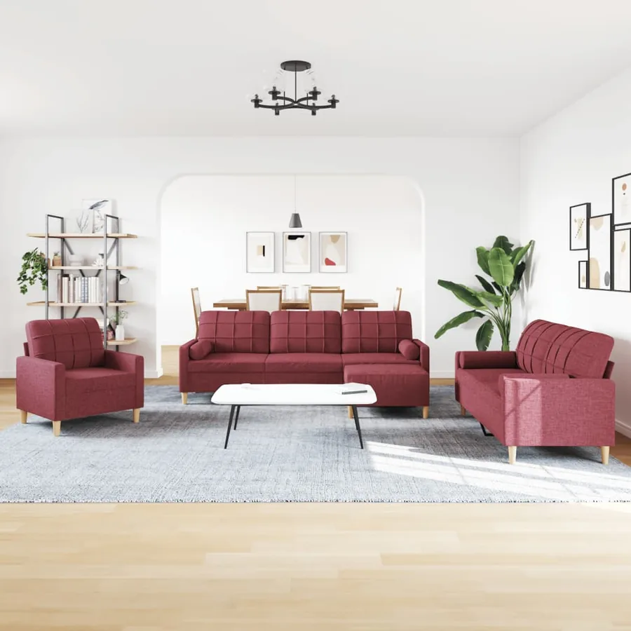 Ensemble de canapés 4 pcs repose-pied et coussins décoratifs - 3