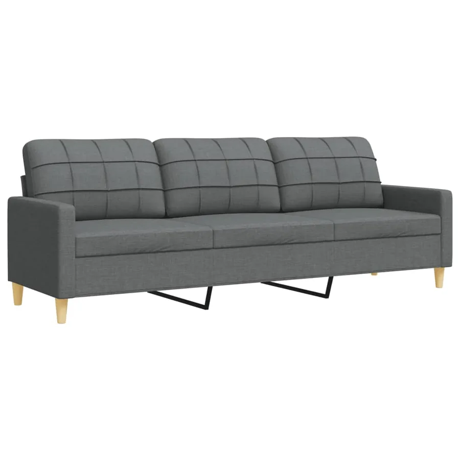 Ensemble de canapés 2 pcs coussins décoratifs gris foncé tissu - 5