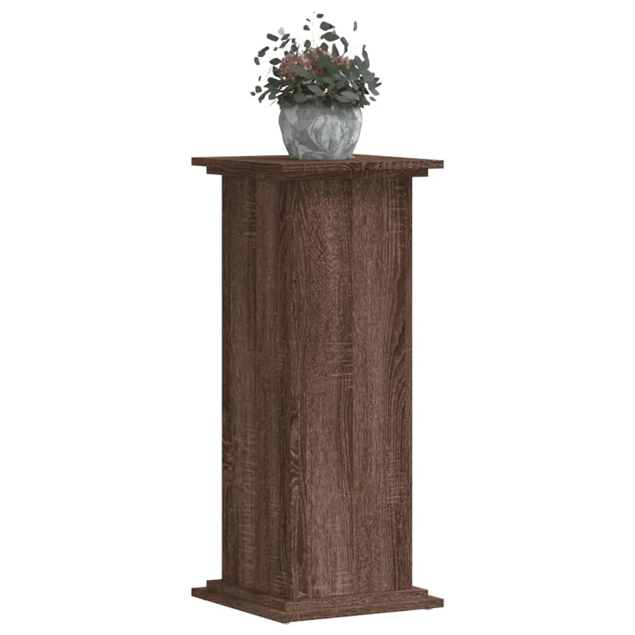 Support pour plantes chêne marron 33x33x80 cm bois d'ingénierie - 7