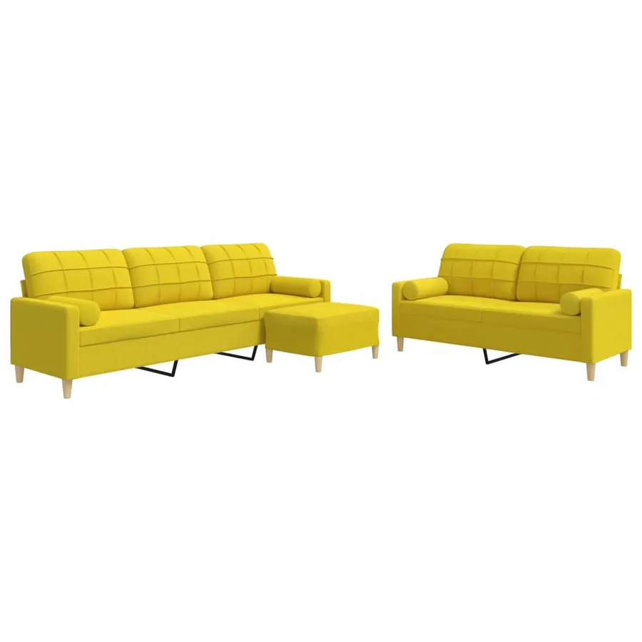 Ensemble de canapés 3 pcs repose-pied et coussins décoratifs - 2
