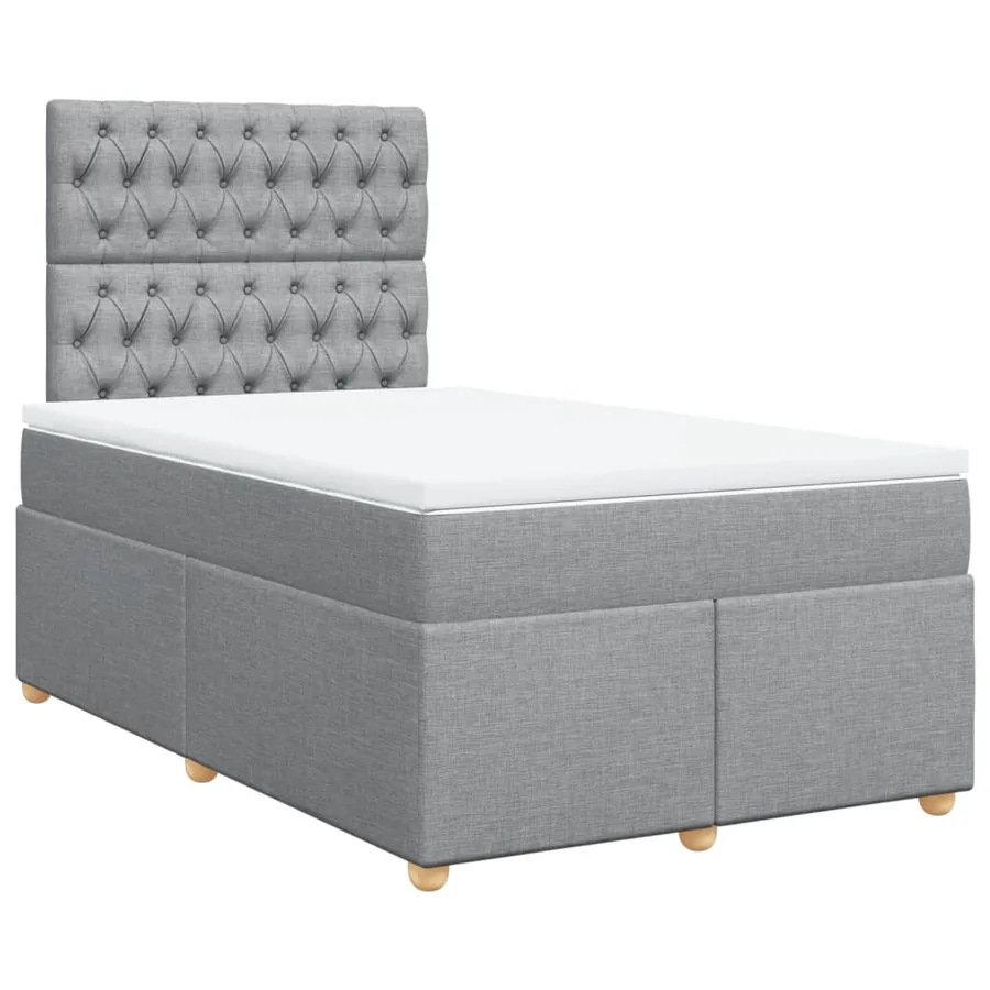 Sommier à lattes de lit avec matelas Gris clair 120x200cm Tissu - 3