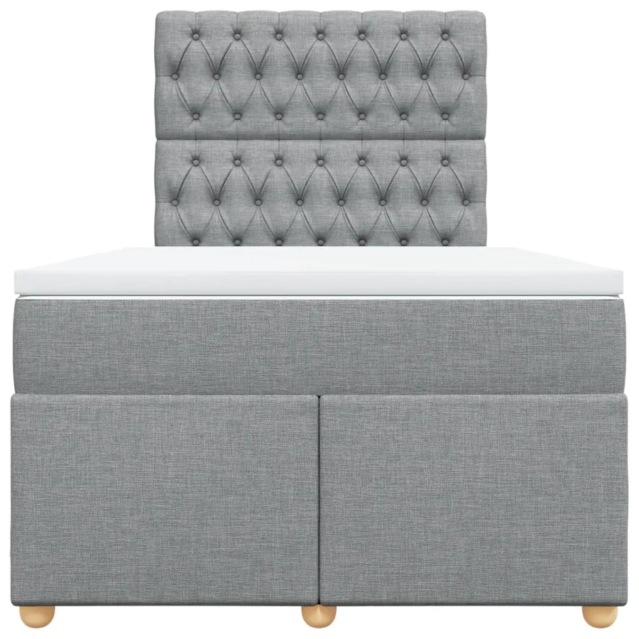 Sommier à lattes de lit avec matelas Gris clair 120x200cm Tissu - 6