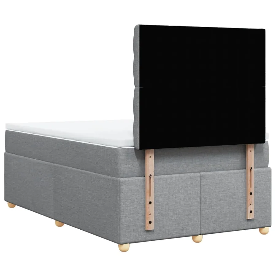 Sommier à lattes de lit avec matelas Gris clair 120x200cm Tissu - 8