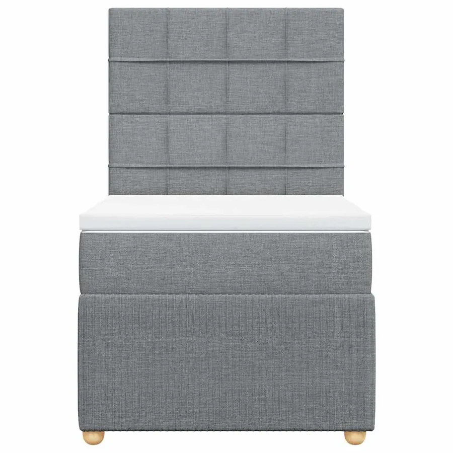 Sommier à lattes de lit et matelas Gris clair 90x190 cm Tissu - 4