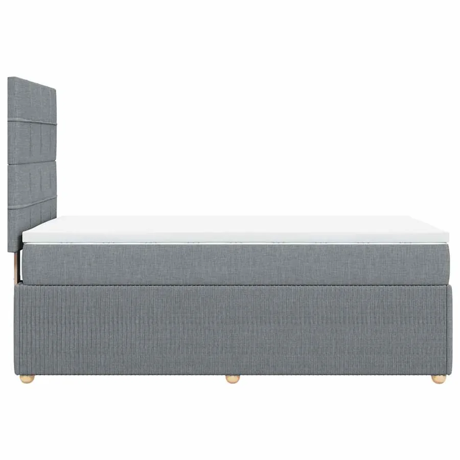 Sommier à lattes de lit et matelas Gris clair 90x190 cm Tissu - 5