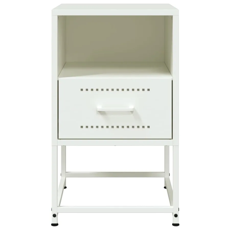 Table de chevet blanc 36x39x60,5 cm acier - 6