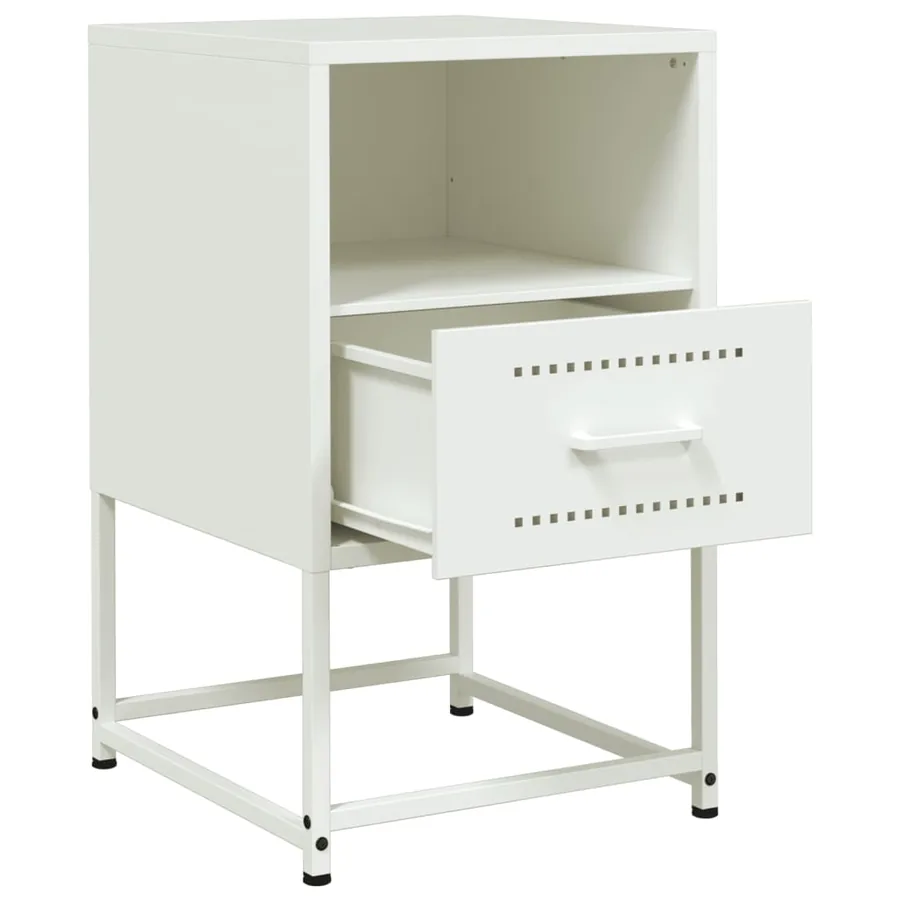 Table de chevet blanc 36x39x60,5 cm acier - 9