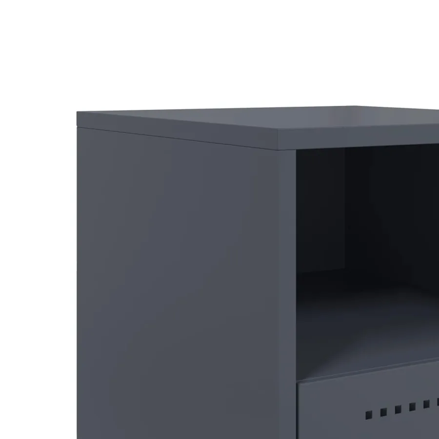 Table de chevet anthracite 36x39x60,5 cm acier - 10