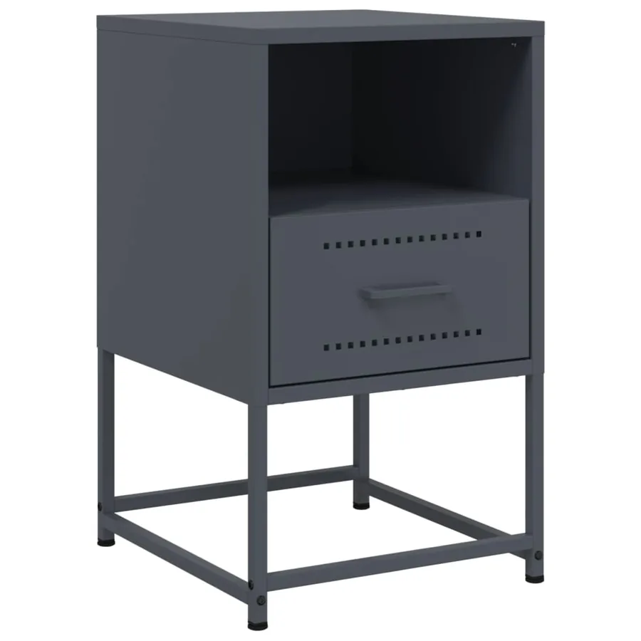 Table de chevet anthracite 36x39x60,5 cm acier - 2