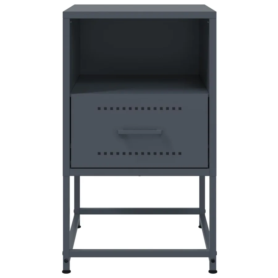 Table de chevet anthracite 36x39x60,5 cm acier - 6