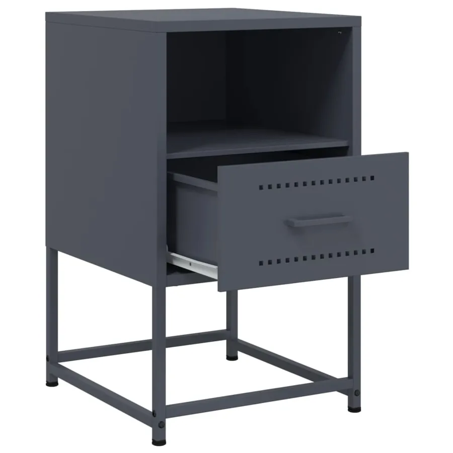 Table de chevet anthracite 36x39x60,5 cm acier - 9
