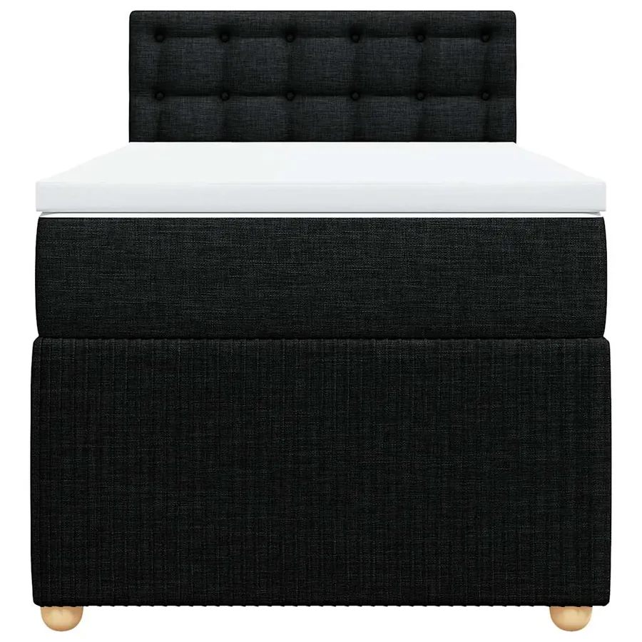 Sommier à lattes de lit avec matelas Noir 90x190 cm Tissu - 4
