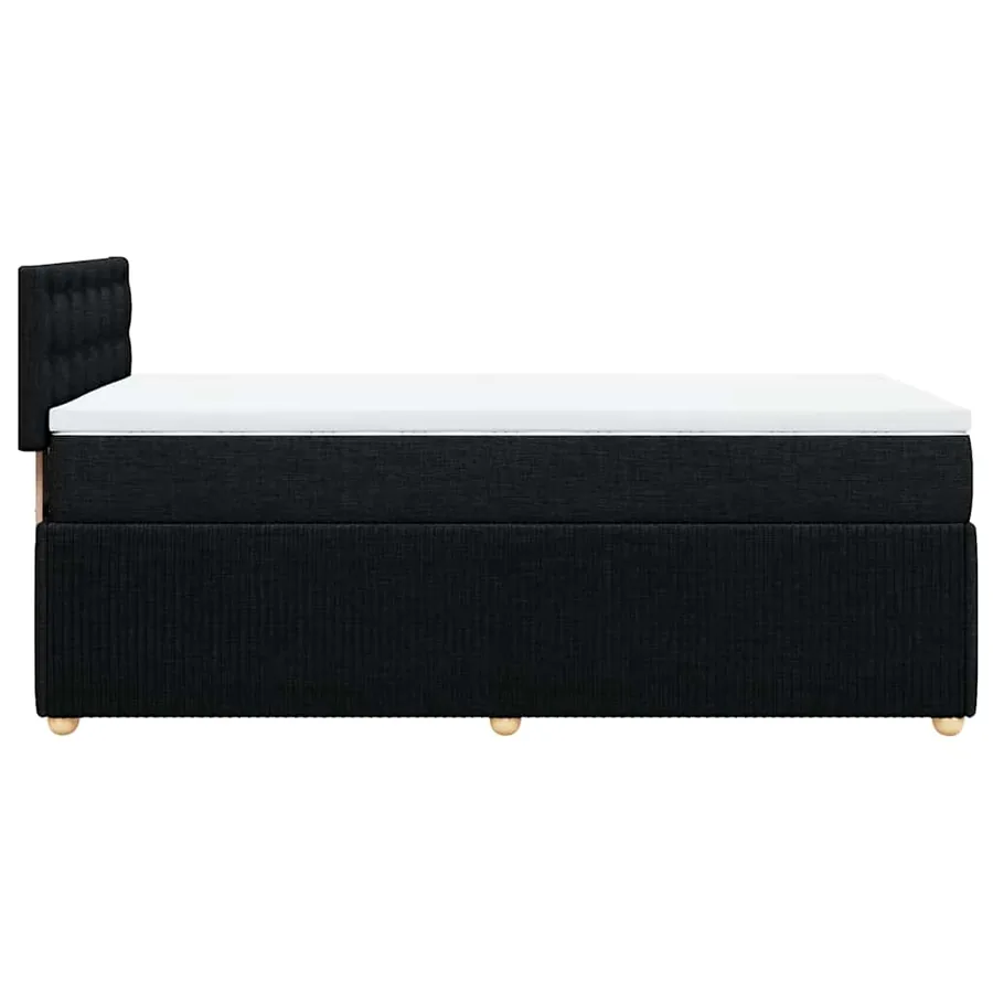 Sommier à lattes de lit avec matelas Noir 90x190 cm Tissu - 5