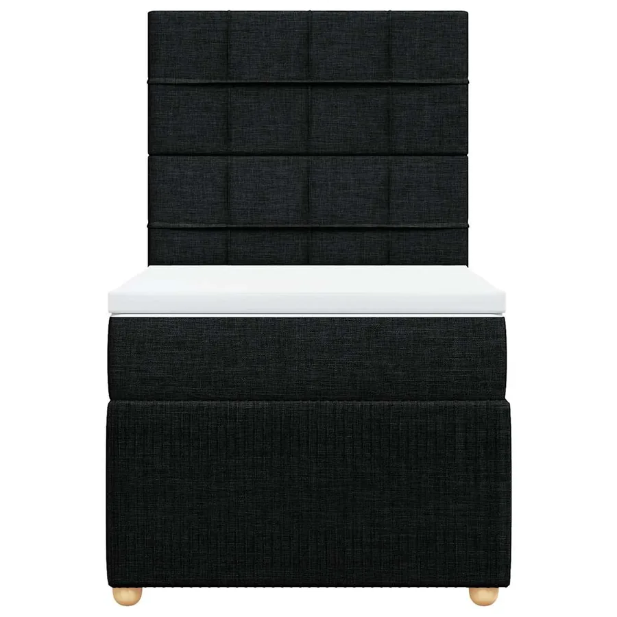 Sommier à lattes de lit avec matelas Noir 90x190 cm Tissu - 4
