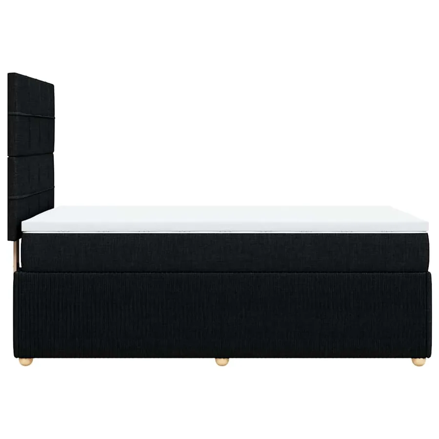 Sommier à lattes de lit avec matelas Noir 90x190 cm Tissu - 5