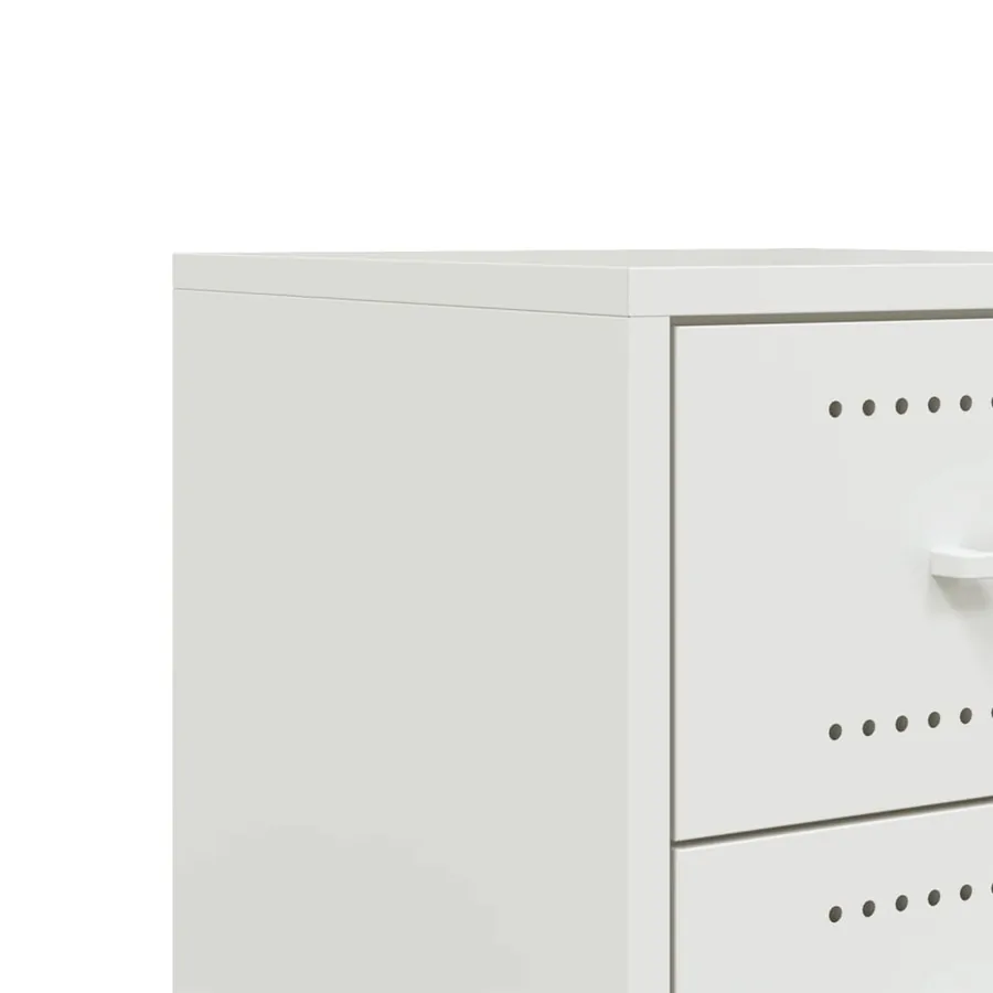 Table de chevet blanc 36x39x43,5 cm acier - 10