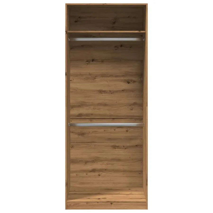 Garde-robe chêne artisanal 80x50x200 cm bois d'ingénierie - 4