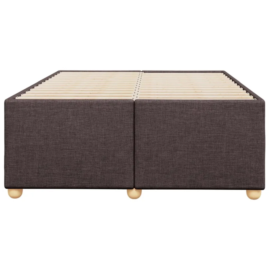Cadre de lit sans matelas marron foncé 120x190 cm tissu - 4