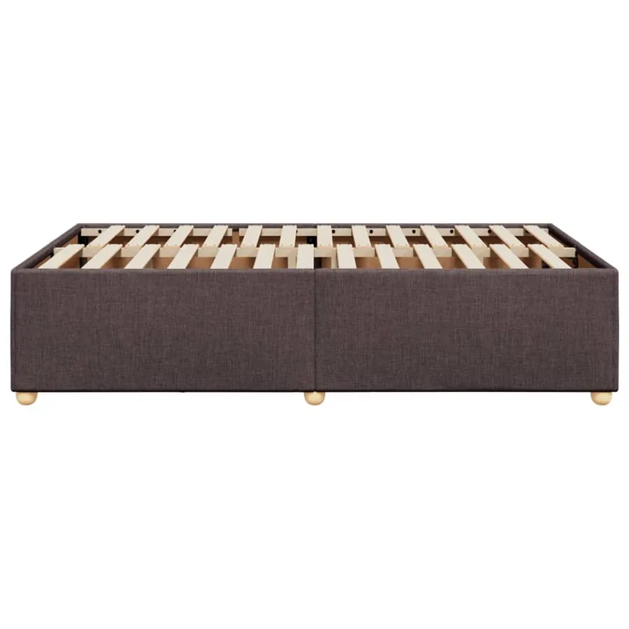 Cadre de lit sans matelas marron foncé 120x190 cm tissu - 5