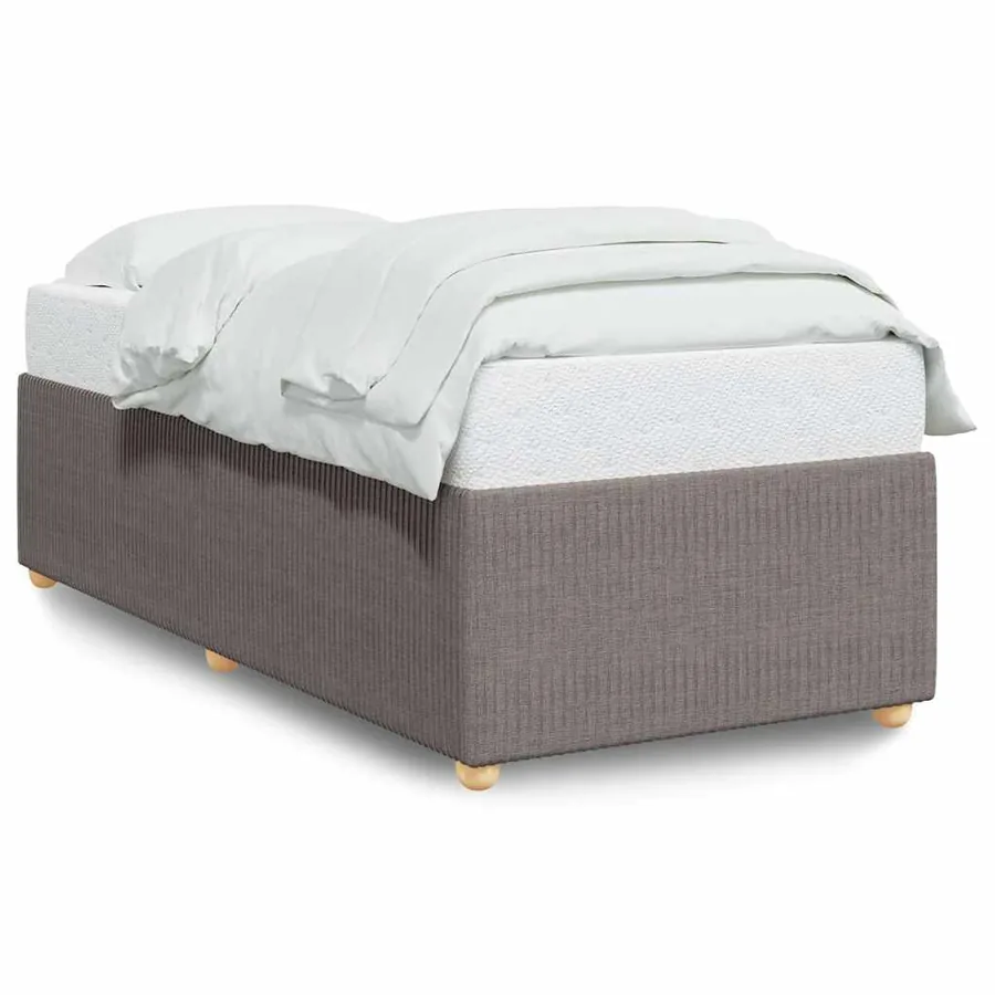 Cadre de lit sans matelas taupe 90x190 cm tissu - 2