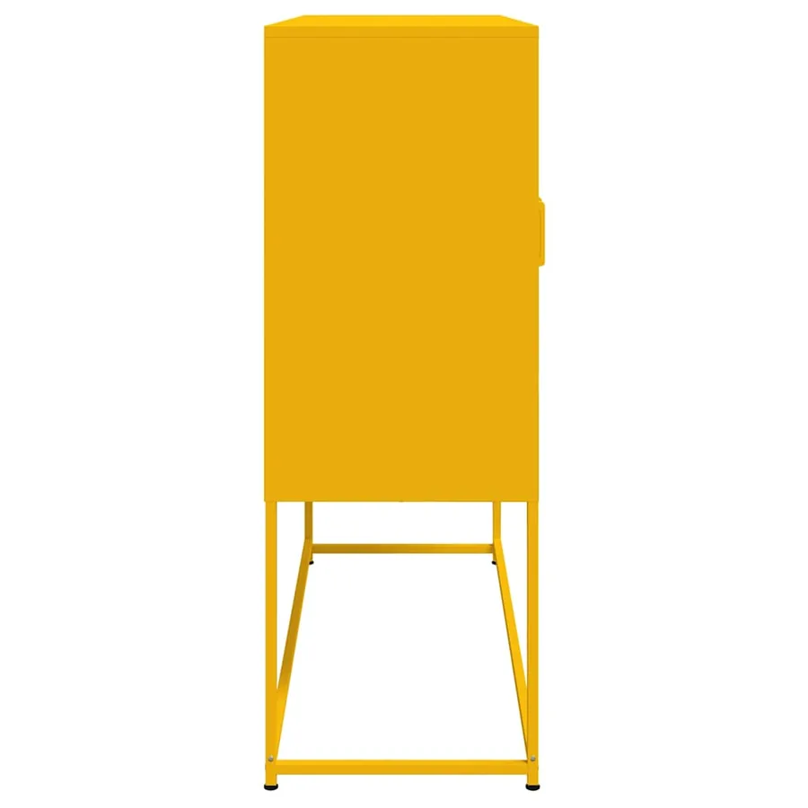 Buffet haut jaune moutarde 100,5x39x107 cm acier - 7