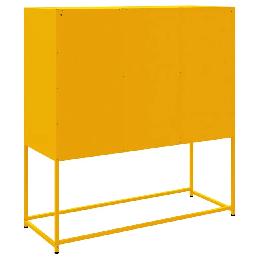 Buffet haut jaune moutarde 100,5x39x107 cm acier - 8