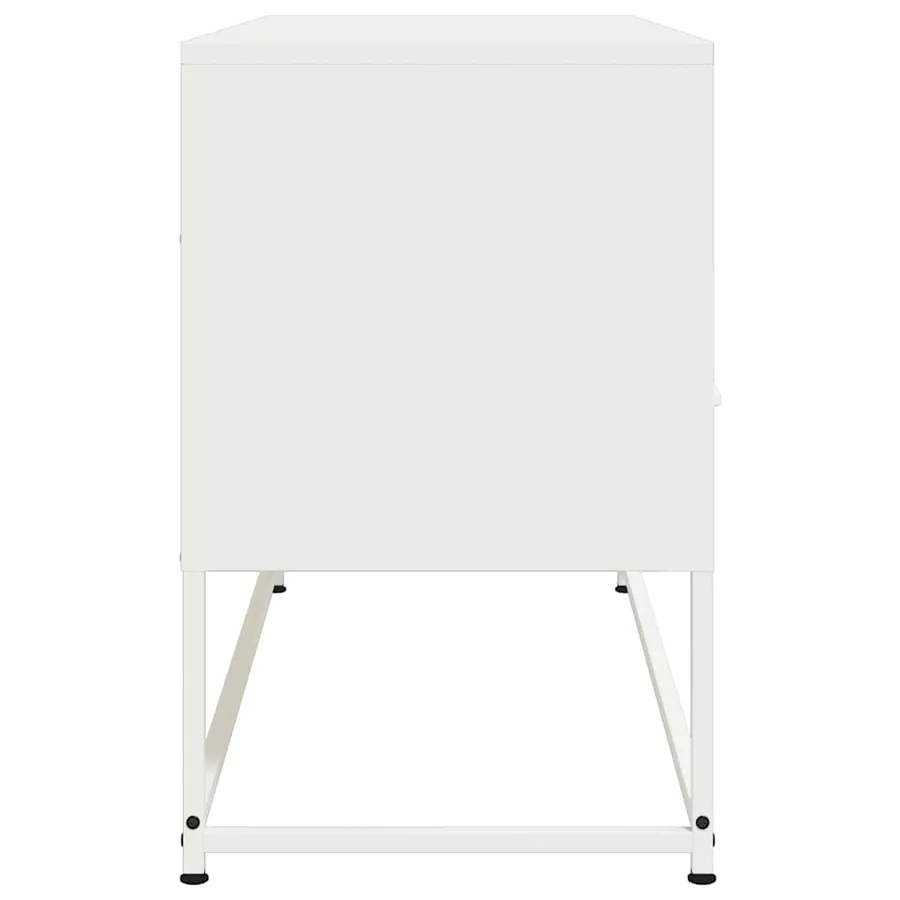 Meuble TV blanc 100,5x39x60,5 cm acier - 7