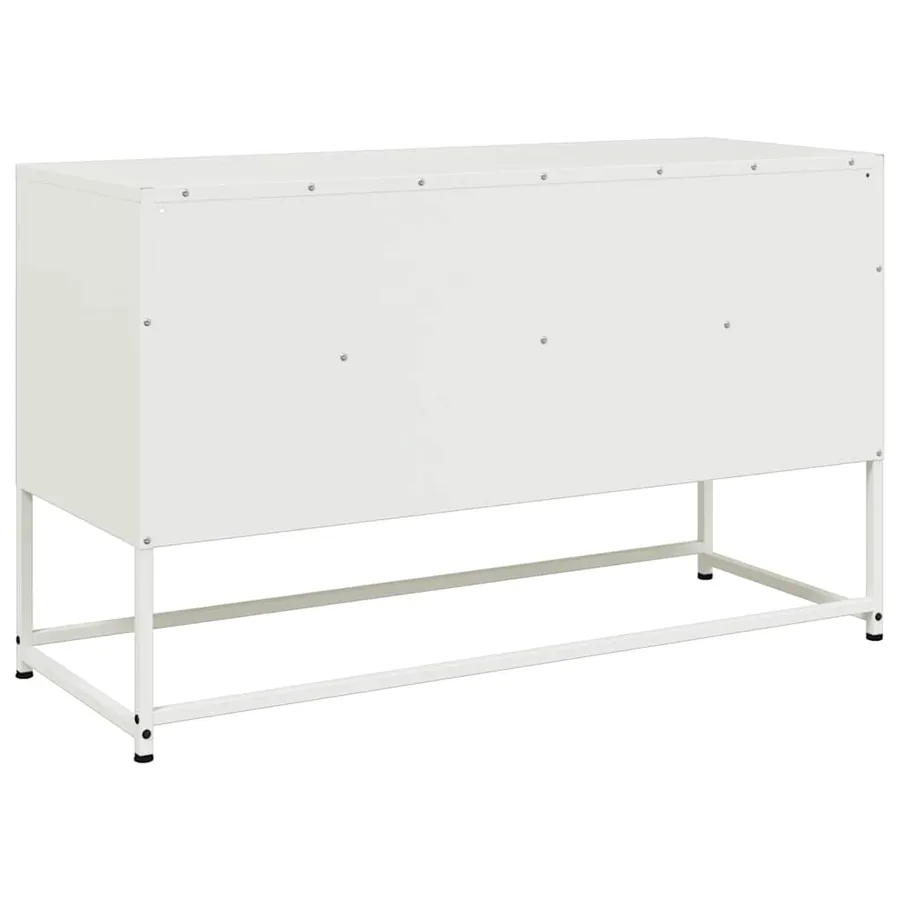 Meuble TV blanc 100,5x39x60,5 cm acier - 8