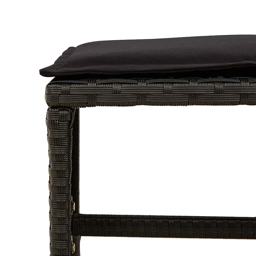 Ensemble à manger de jardin 17 pcs coussins noir résine tressée - 10