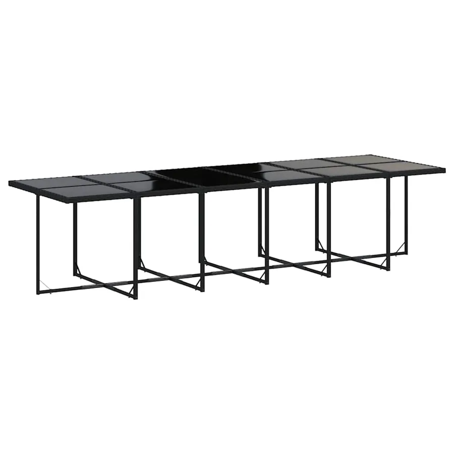 Ensemble à manger de jardin 17 pcs coussins noir résine tressée - 4
