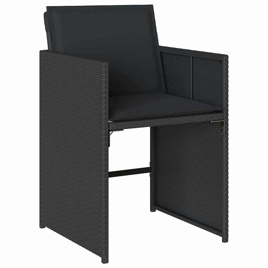 Ensemble à manger de jardin 17 pcs coussins noir résine tressée - 5