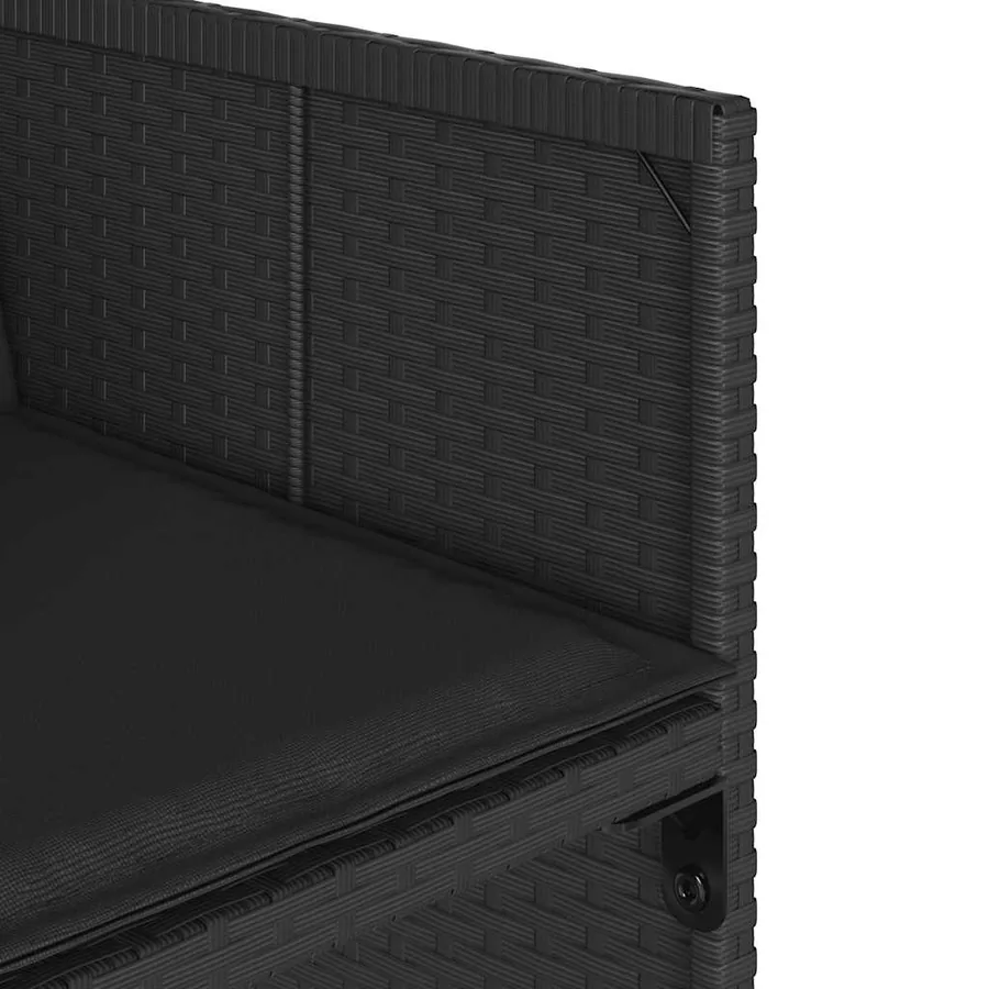 Ensemble à manger de jardin 17 pcs coussins noir résine tressée - 9