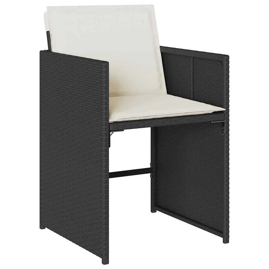 Ensemble à manger de jardin 9pcs coussins noir résine tressée - 5