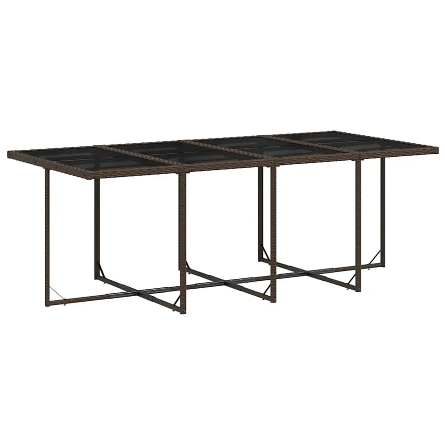 Ensemble à manger de jardin et coussins 9 pcs marron poly rotin - 4