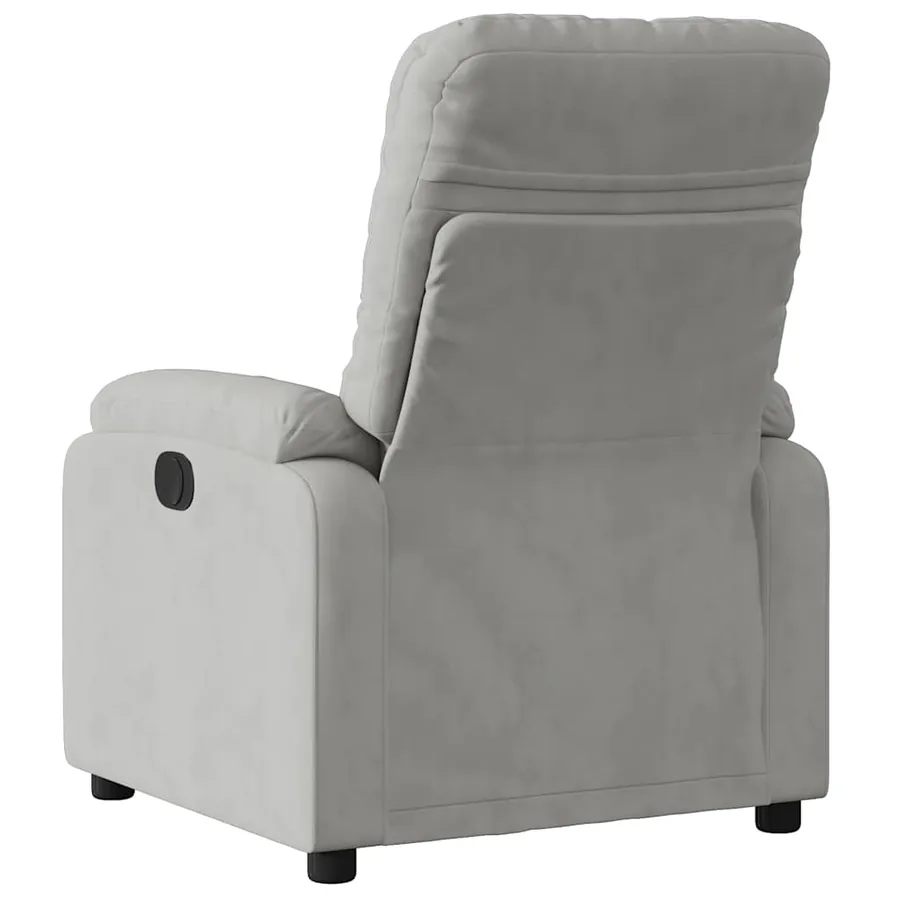 Fauteuil inclinable électrique gris clair tissu microfibre - 10