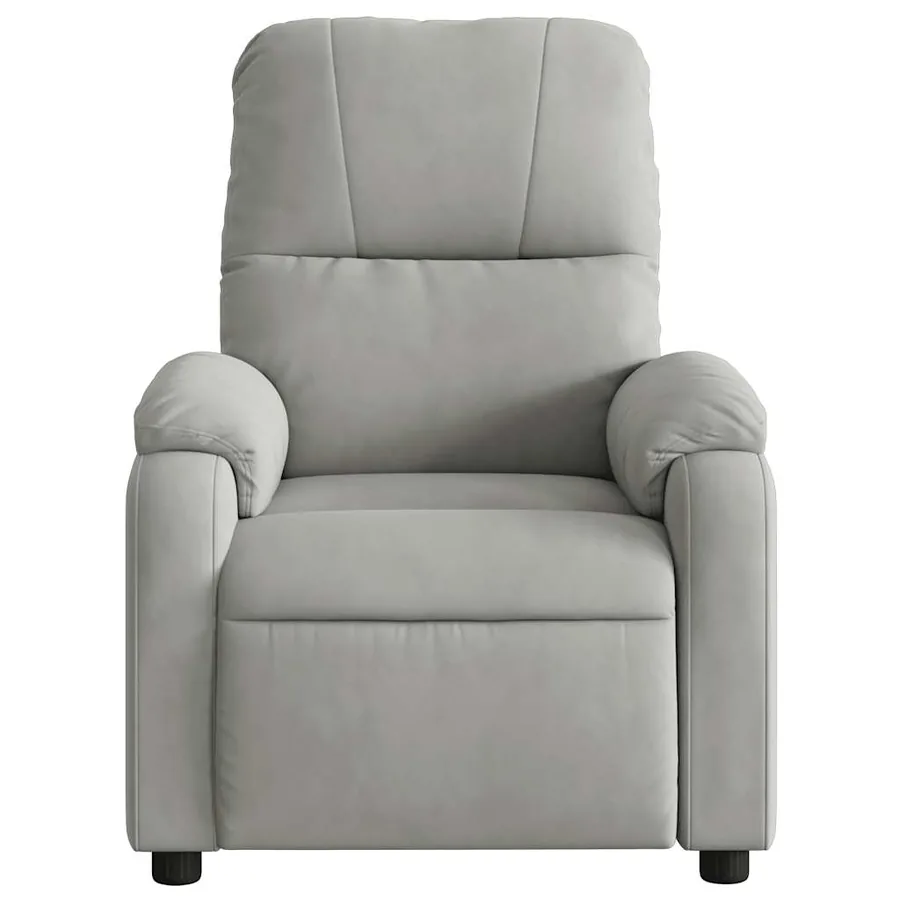 Fauteuil inclinable électrique gris clair tissu microfibre - 8