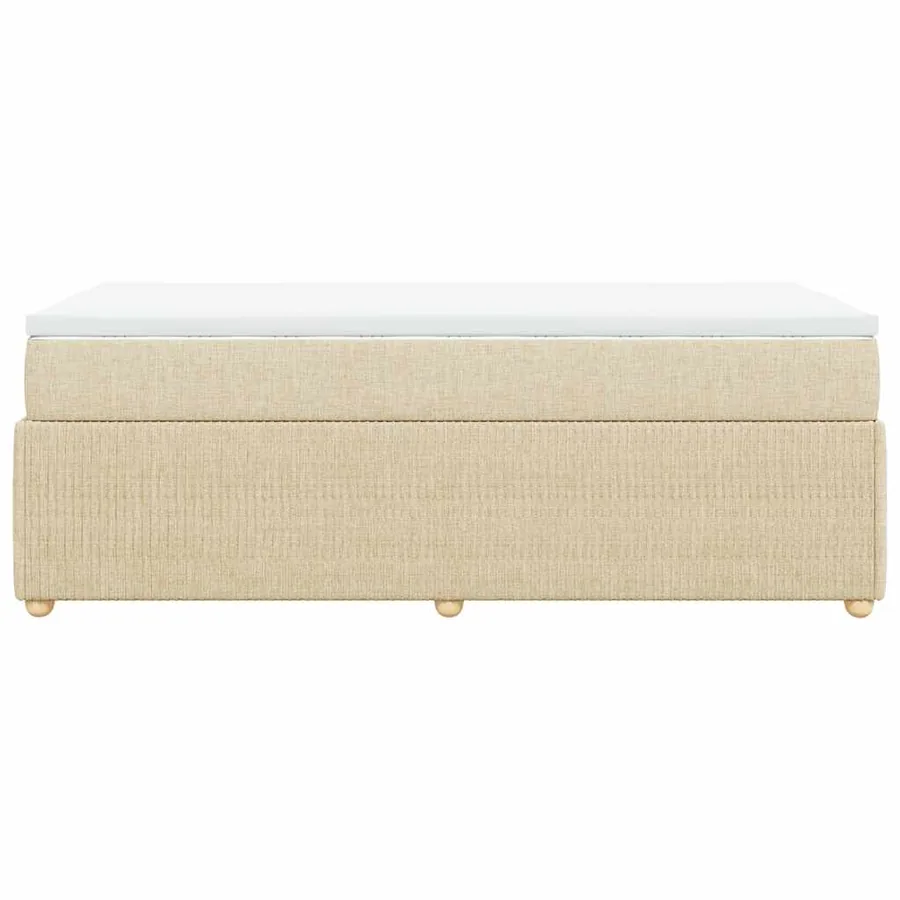 Sommier à lattes de lit et matelas Crème 90x190 cm Tissu - 5