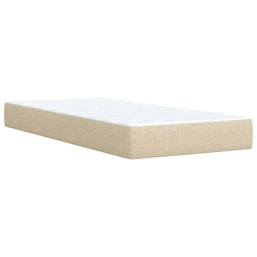 Sommier à lattes de lit et matelas Crème 90x190 cm Tissu - 8