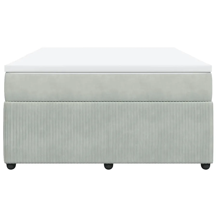 Sommier à lattes de lit et matelas Gris clair 160x200cm Velours - 4