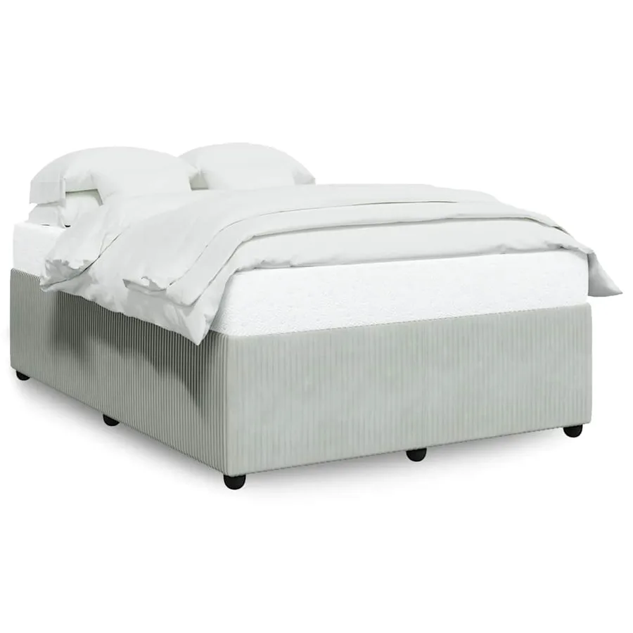 Cadre de lit sans matelas gris clair 160x200 cm velours - 2
